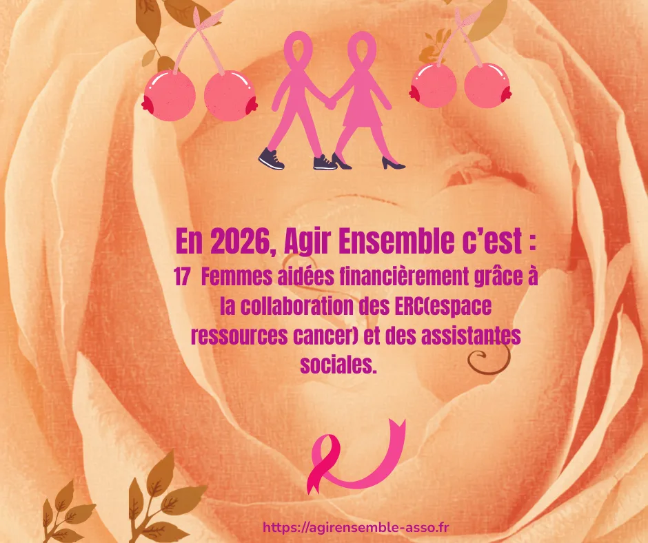 En 2026, Agir Ensemble c'est 17 femmes aidées financiérement grâce à la collaboration des ERC et des assistantes sociales